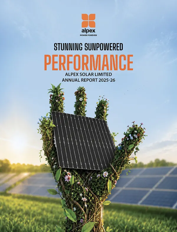 Alpex Solar annual report 2025-26 cover
