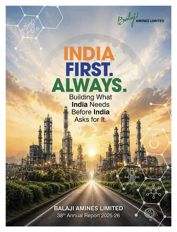 Balaji Amines annual report 2025-26 cover