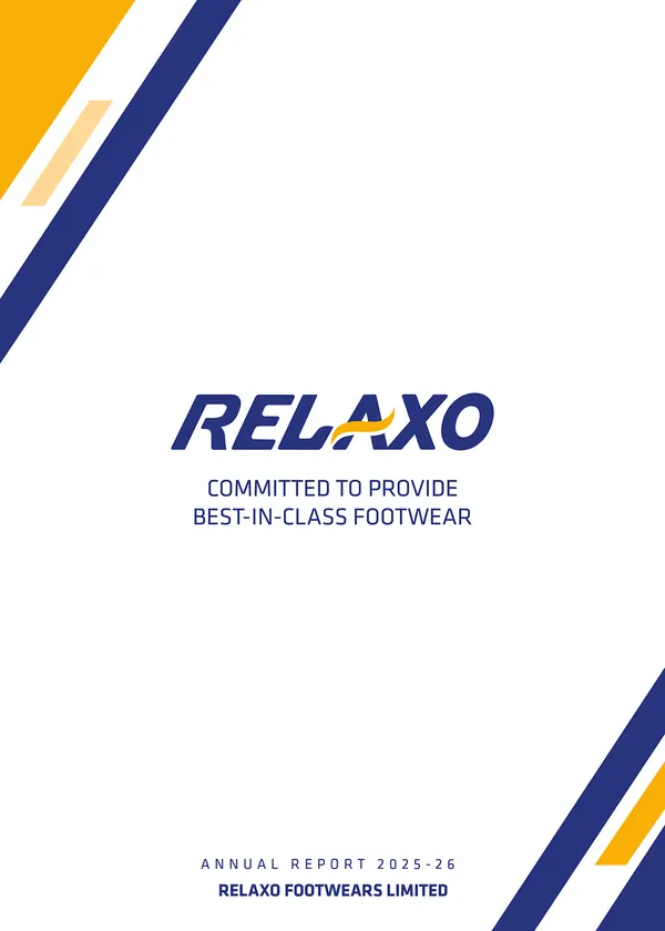 Relaxo Footwears annual report 2025-26 cover